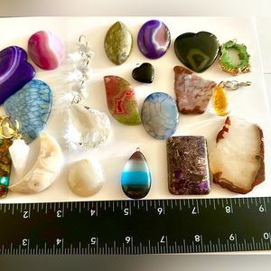 20 new. stone pendants. Charms. NWOT